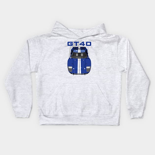 Ford GT40-dark blue Kids Hoodie by V8social